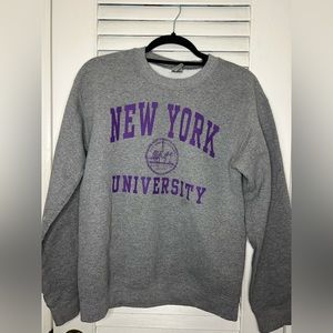 grey new york university crewneck